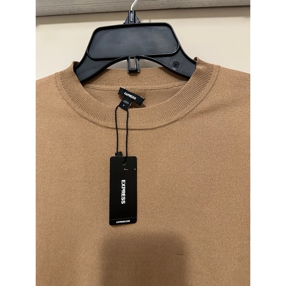 New Women's Express Silky Soft Fitted Crew Neck Sweater size Small pecan $68 - Picture 12 of 12